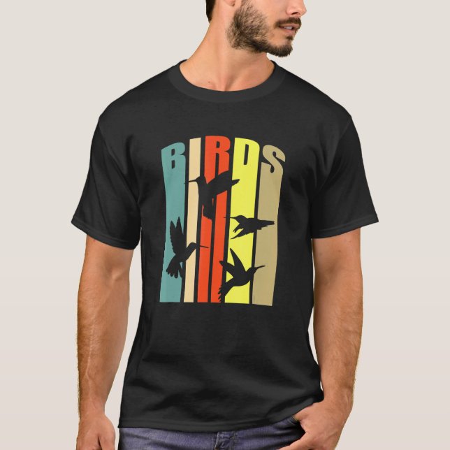 Fågelskådning Vintage Birding T Shirt (Framsida)