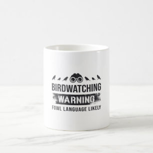 Fågelskådning Warning Fowl Language Troliga fåglar Kaffemugg