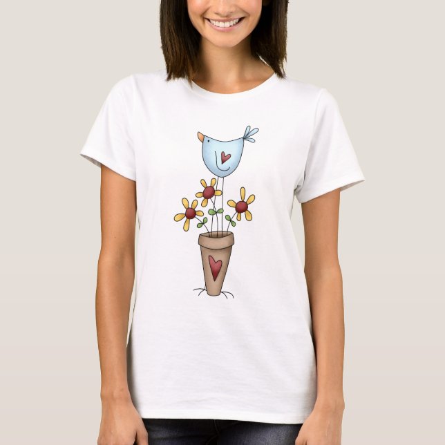 Fågelskjorta T-shirt (Framsida)