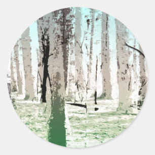 Fågelskogen Runt Klistermärke