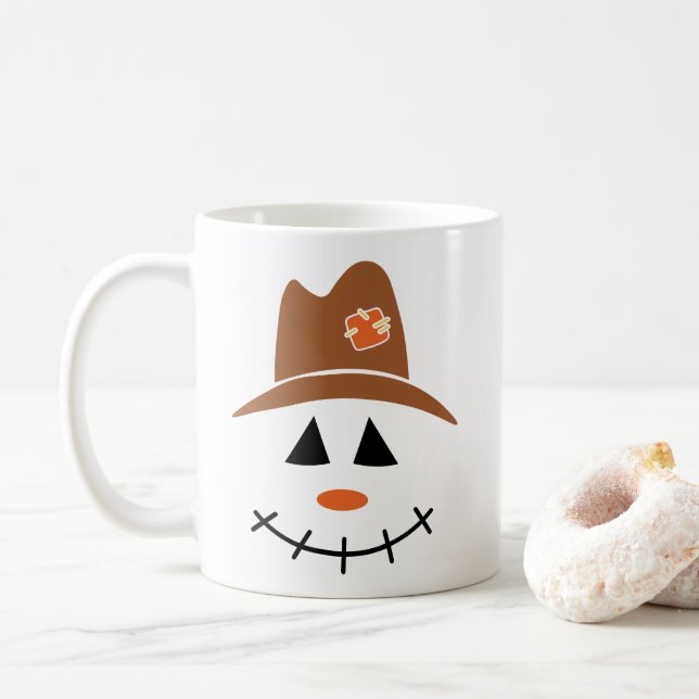 Fågelskrämma Ansikte Fall Coffee Mugg (Med munk)