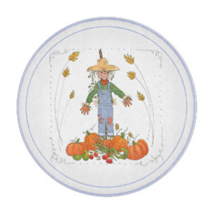 Fågelskrämma Fall Harvest Pumpkin Patch Watercolor