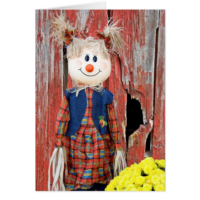 Fågelskrämma Girl Hälsningskort (Framsidan)