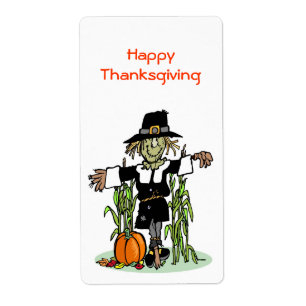 Fågelskrämma Happy thanksgiving Lodrät Sticker Fraktsedel