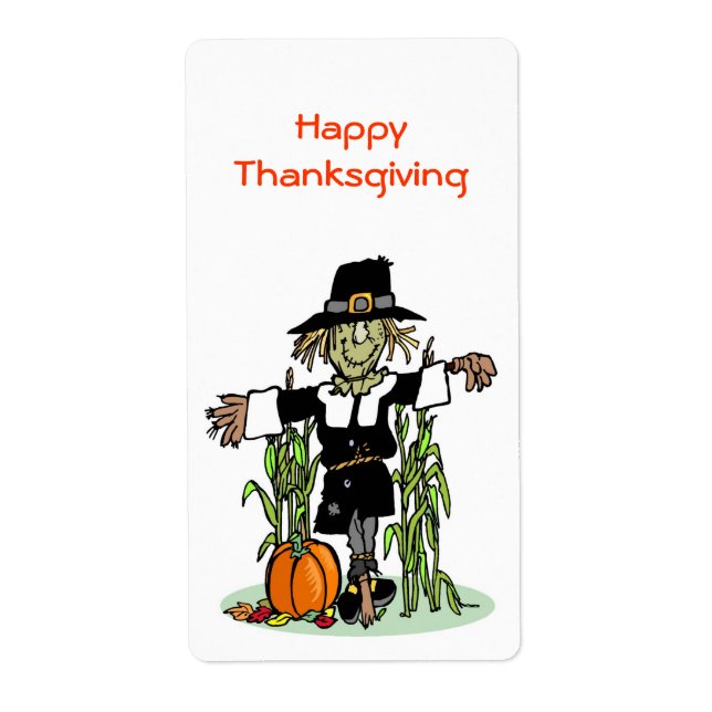 Fågelskrämma Happy thanksgiving Lodrät Sticker Fraktsedel (Framsidan)