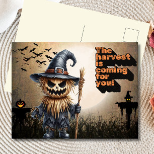 Fågelskrämma Harvest Hunter Halloween-vykort Helg Vykort