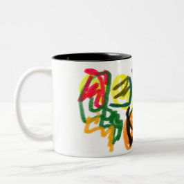 Fågelskrämma hösten kärlek Två-Tonad mugg