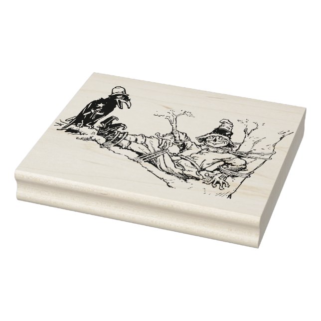 Fågelskrämma i träd illustration art frimärke stämpel (Stämpel)