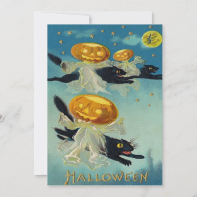 Fågelskrämma Jack O Lantern Pumpa Stjärnor Fullmån (Framsida)