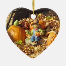 Fågelskrämma Kung om hans knumpkin Throne Julgransprydnad Keramik