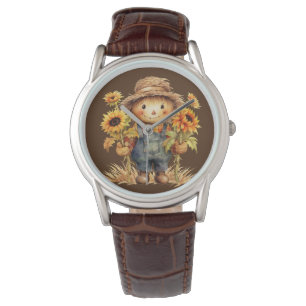 Fågelskrämma med solblommor armbandsur