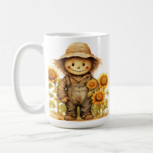 Fågelskrämma med solblommor kaffemugg