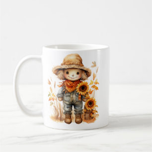 Fågelskrämma med solros kaffemugg