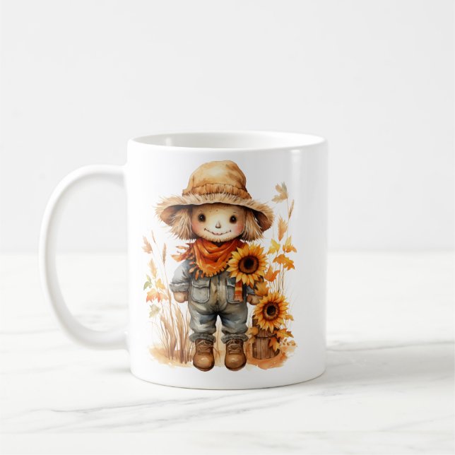 Fågelskrämma med solros kaffemugg (Vänster)
