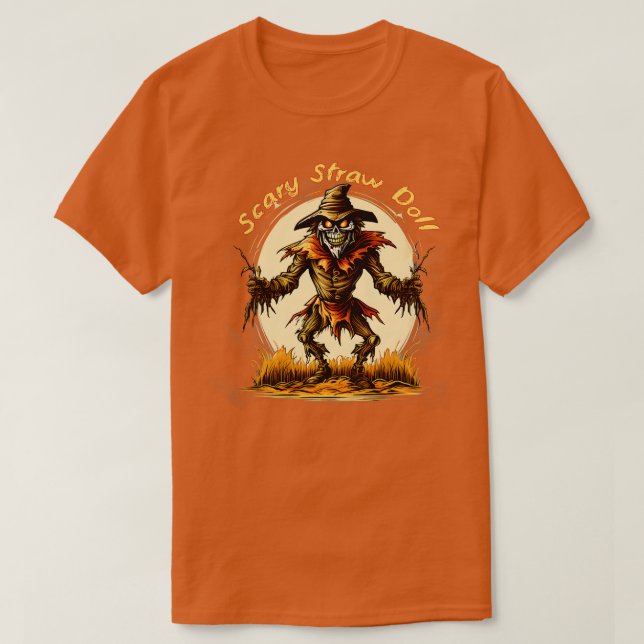 Fågelskrämma Monster Scary Straw Doll T Shirt (Design framsida)