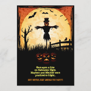Fågelskrämma Moonlight Halloween fest Card Inbjudningar