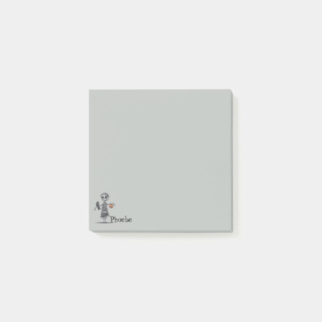 Fågelskrämma Mummy Grått Post-it Block (Framsida)