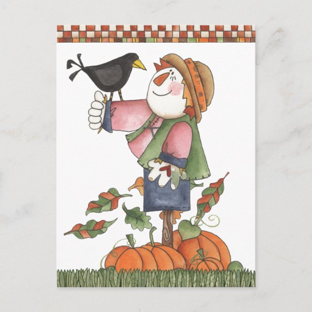 Fågelskrämma och kråka vykort (Framsida)