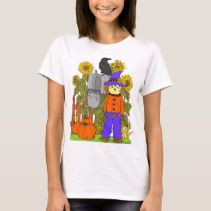 Fågelskrämma och pumpor t shirt