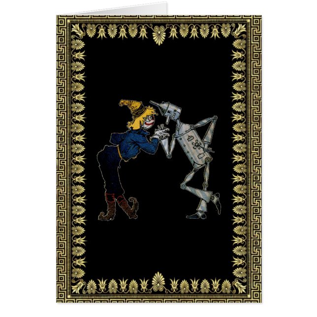 Fågelskrämma och Tin Man Hälsningskort (Framsidan)