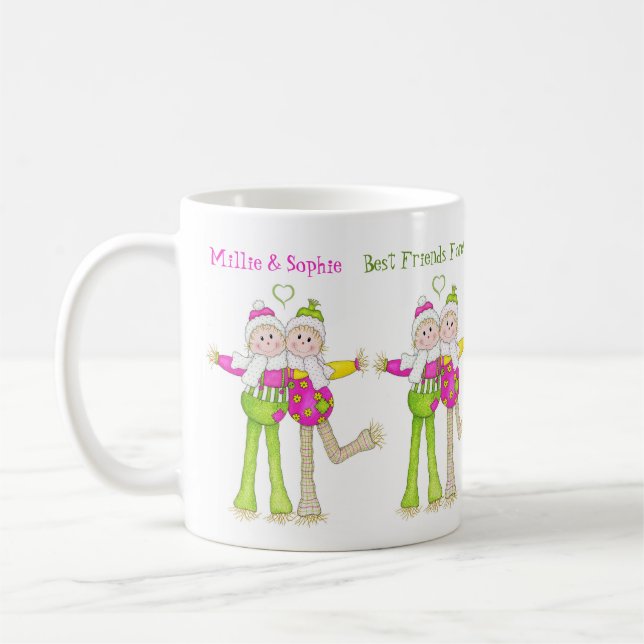 Fågelskrämma Personlig Best Friends Mugg (Vänster)