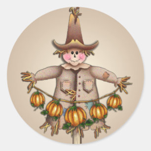 FÅGELSKRÄMMA & PUMPKIN GARLAND AV SHARON SHARPE RUNT KLISTERMÄRKE
