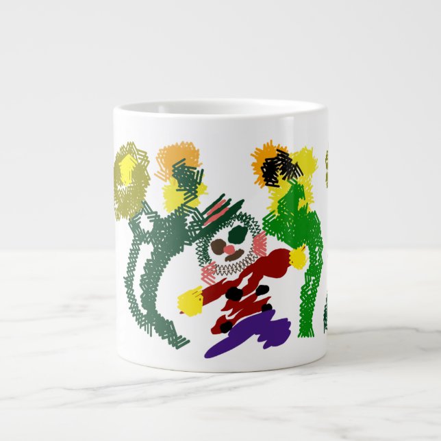 Fågelskrämma solrosor glädje jumbo mugg (Framsidan)