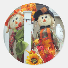 Fågelskrämma Stickers Runt Klistermärke