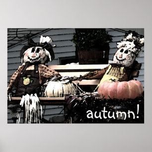 Fågelskrämma Vänner Hösten Bild Poster