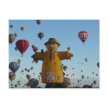 Fågelskrämma Varm Luft Ballong Postkort
