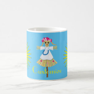 Fågelskrämman Cute Blonde Pigtails Kaffemugg