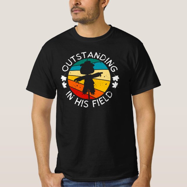 Fågelskrämman Halloween T-Shirt under hösten (Framsida)