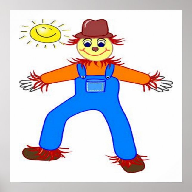 fågelskrämman "HAPPY HALLOWEEN" Poster (Framsidan)