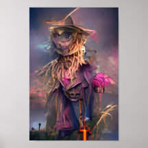 fågelskrämmans fantasyillustration poster