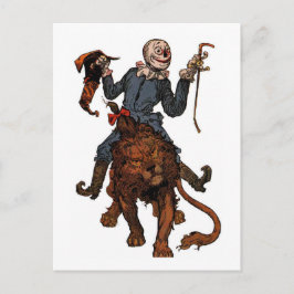 Fågelskrämmor Får En Ridtur Med Lejonet Vykort