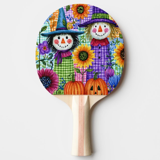 Fågelskrämmor och pumpor, Halloween, Pingisracket (Framsidan)
