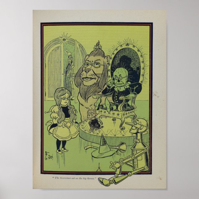 Fågelskrämslet satt på den stora tronen. poster (Framsidan)