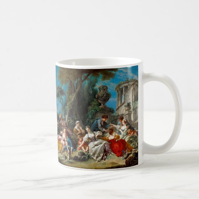 Fågelskyttarna av Francois Boucher Kaffemugg (Höger)