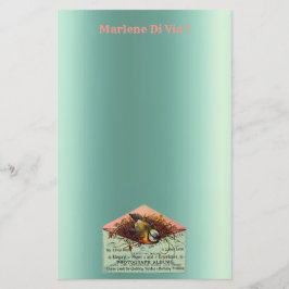 Fågelstallar i vintage brevpapper