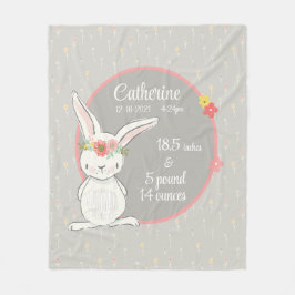 Fågelstat med liten Bunny Fleecefilt