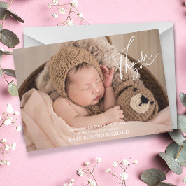 Fågelstatistik Foton Handskriftlig babyvisningspro Tack Kort