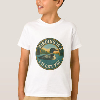 Fågelstil är en livsstil - Vintage Loon Badge Desi T Shirt