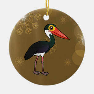 Fågelstorms stork julgransprydnad keramik