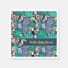 Fågelstövel med färgstark tropisk Toucan Pappersservett