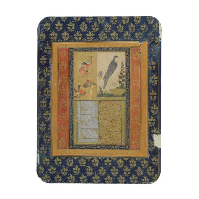 Fågelstudie och kalligrafi, Golconda, Andhra Prade Magnet (Vertikal)