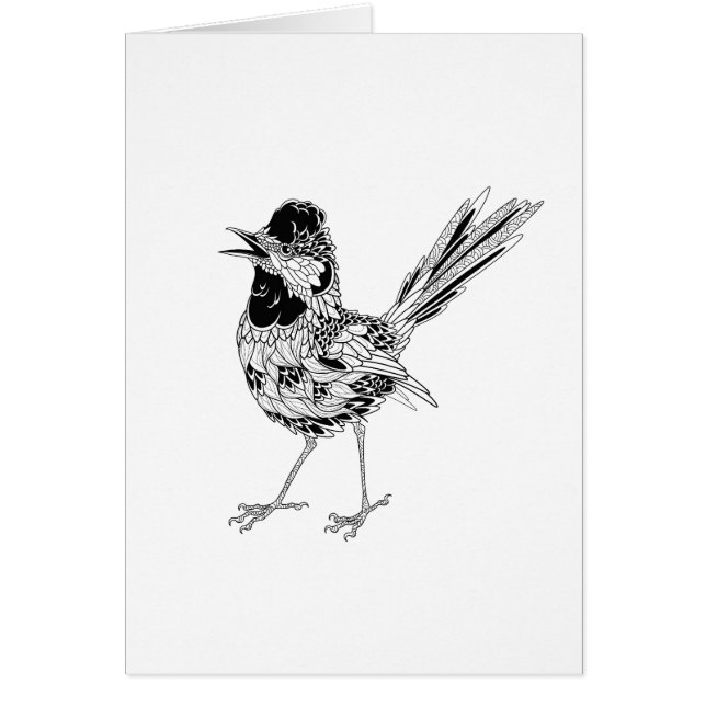 Fågeltatuering Hälsningskort (Framsidan)