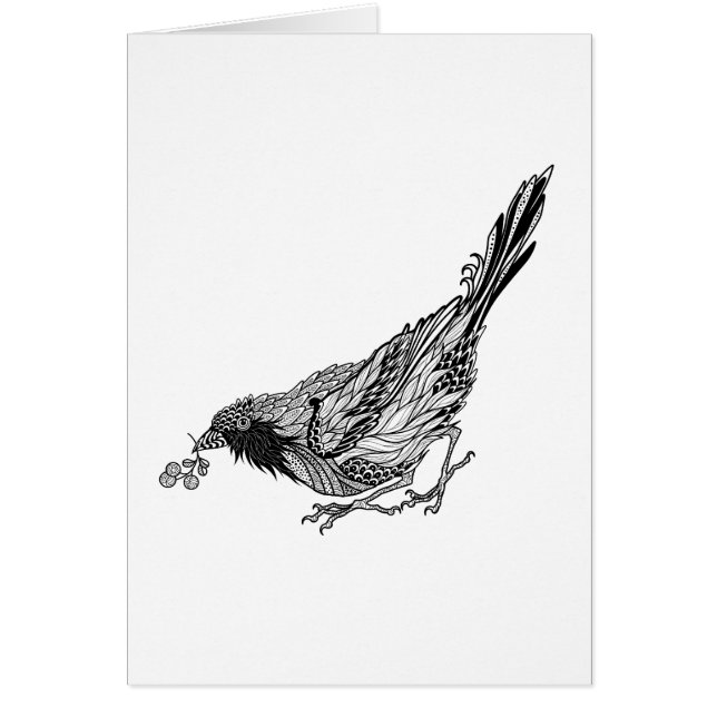 Fågeltatuering Hälsningskort (Framsidan)