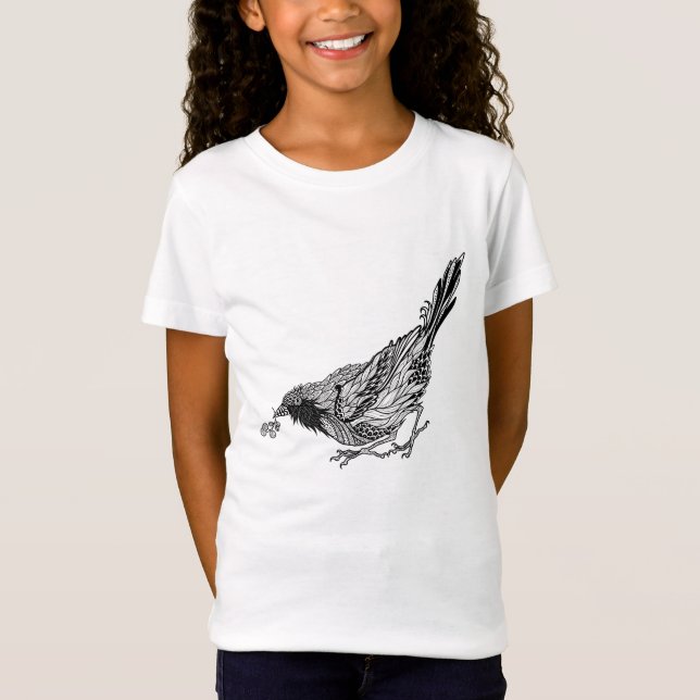 Fågeltatuering T Shirt (Framsida)