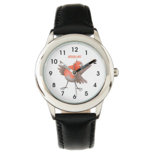 Fågeltecknad för Cute singenrobin Armbandsur