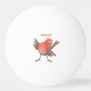 Fågeltecknad för Cute singenrobin Pingisboll